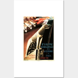 Roma Italy Salon International Automobile Advertisement Vintage Car Posters and Art